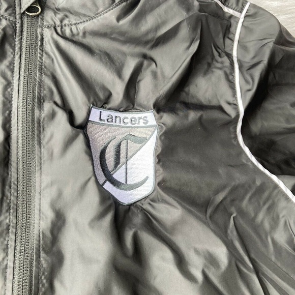 Nike Windbreaker Jacket Sz S Zip Up Lined Black Churchill Lancers Eugene Sports - Picture 2 of 10